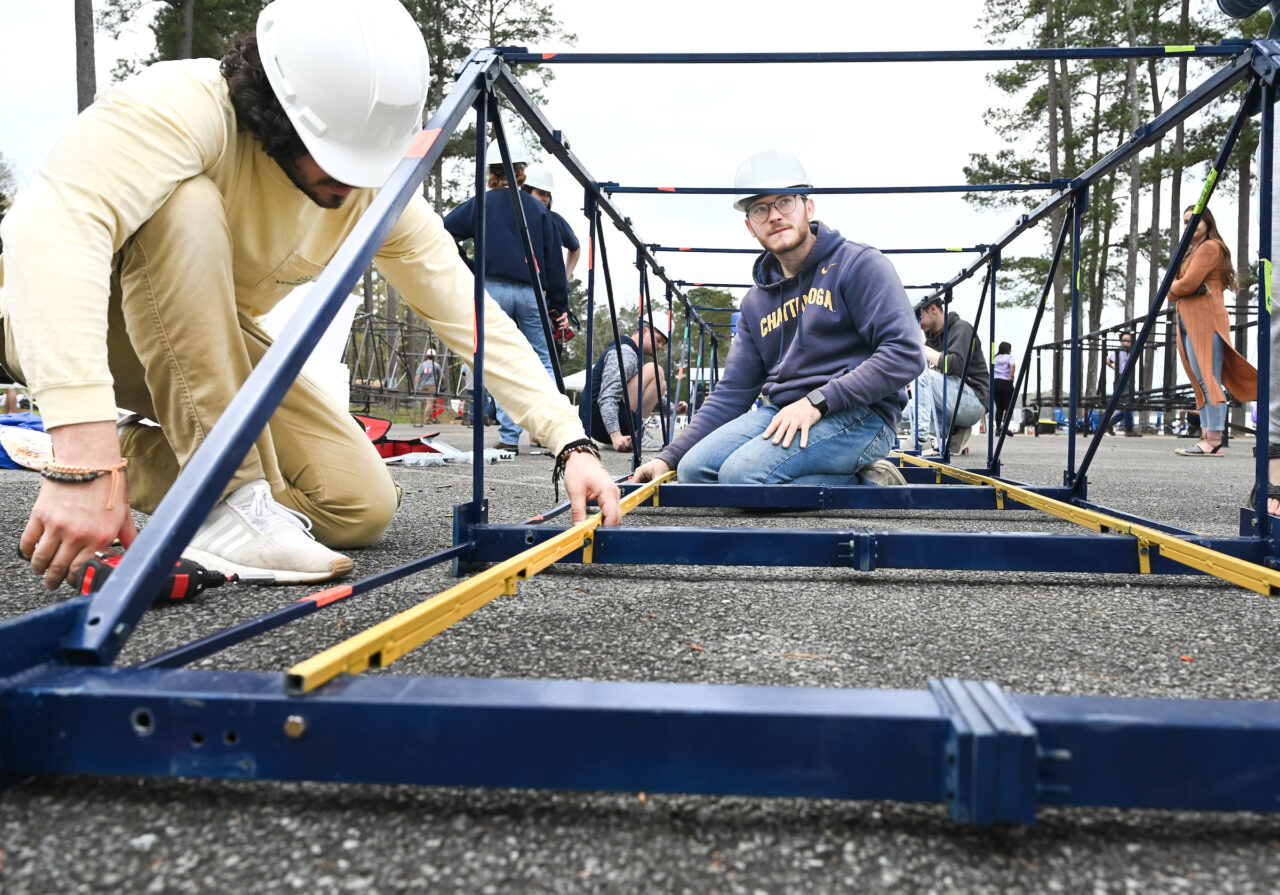 Concrete Canoe races and Steel Bridge building, Friday, March 31, 2023 at Chester Frost as part of the American Society of Civil Engineers Mid-South Student Symposium.