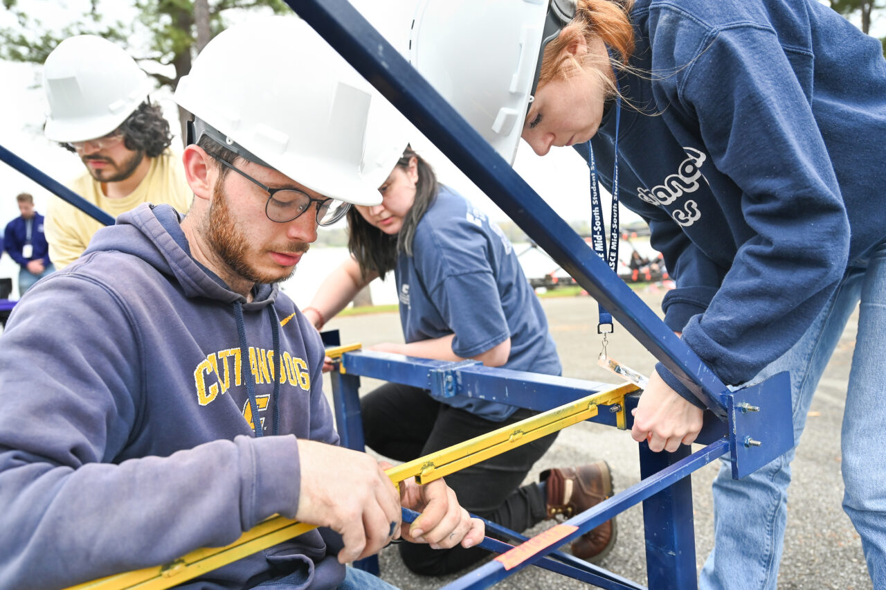 Concrete Canoe races and Steel Bridge building, Friday, March 31, 2023 at Chester Frost as part of the American Society of Civil Engineers Mid-South Student Symposium.