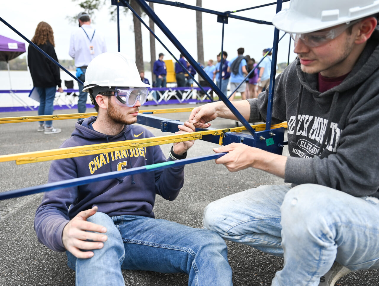Concrete Canoe races and Steel Bridge building, Friday, March 31, 2023 at Chester Frost as part of the American Society of Civil Engineers Mid-South Student Symposium.