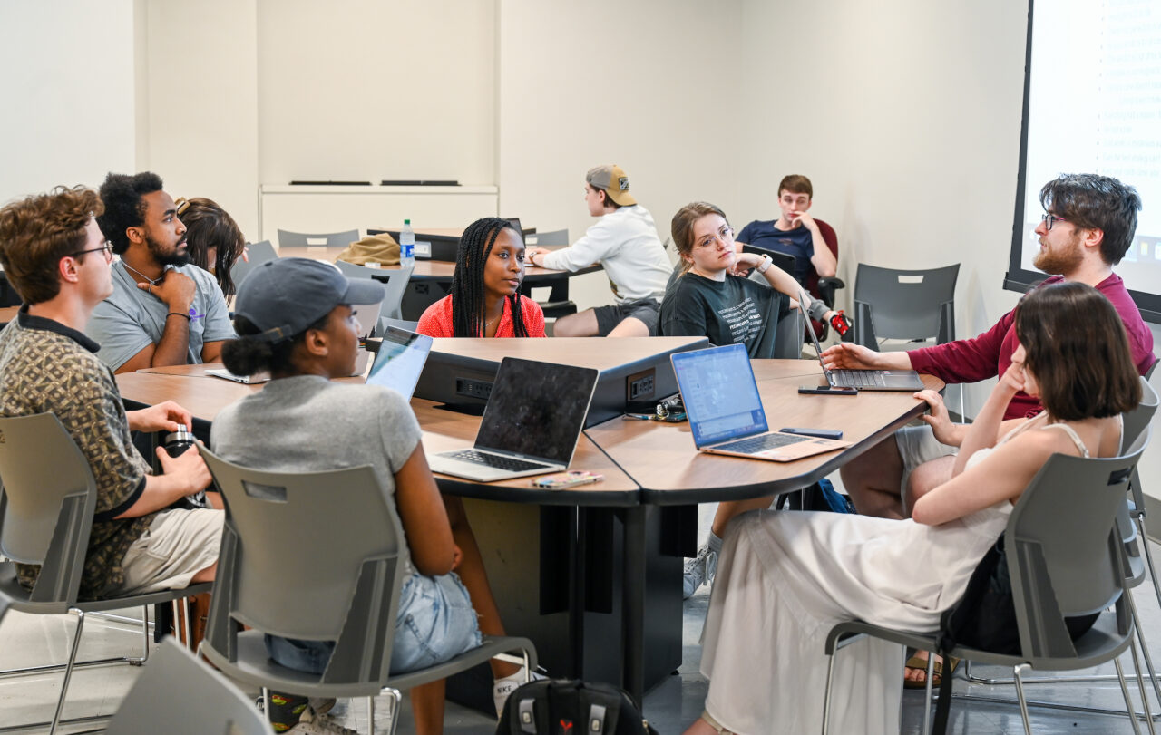 The UTC Mock Trial team practices on Wednesday, April 5, for the American Mock Trial Association national championship.