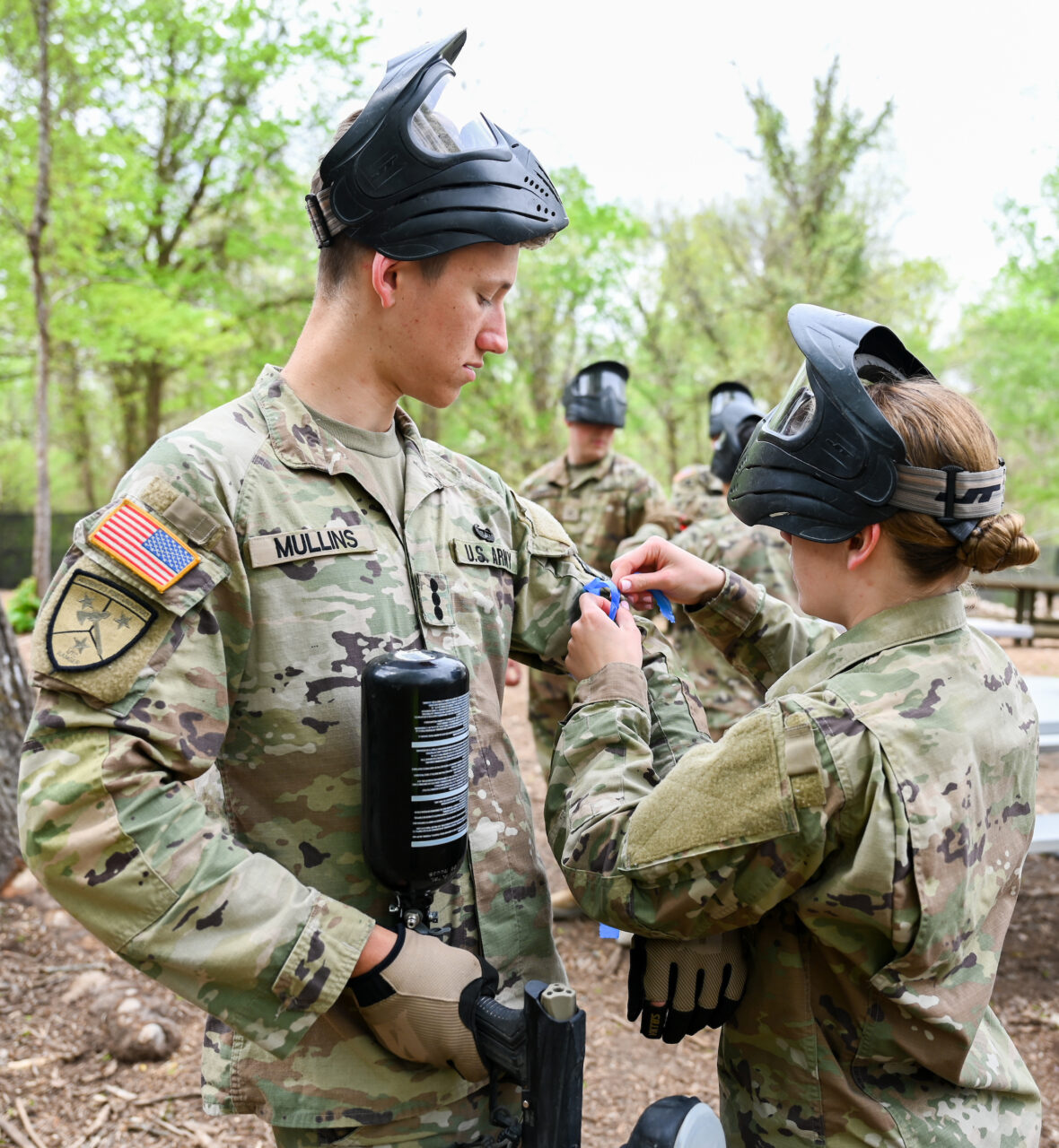 ROTC cadets participate in paint ball Thursday, Apr. 6, 2023 at Insane Paintball in Rossville, Ga.