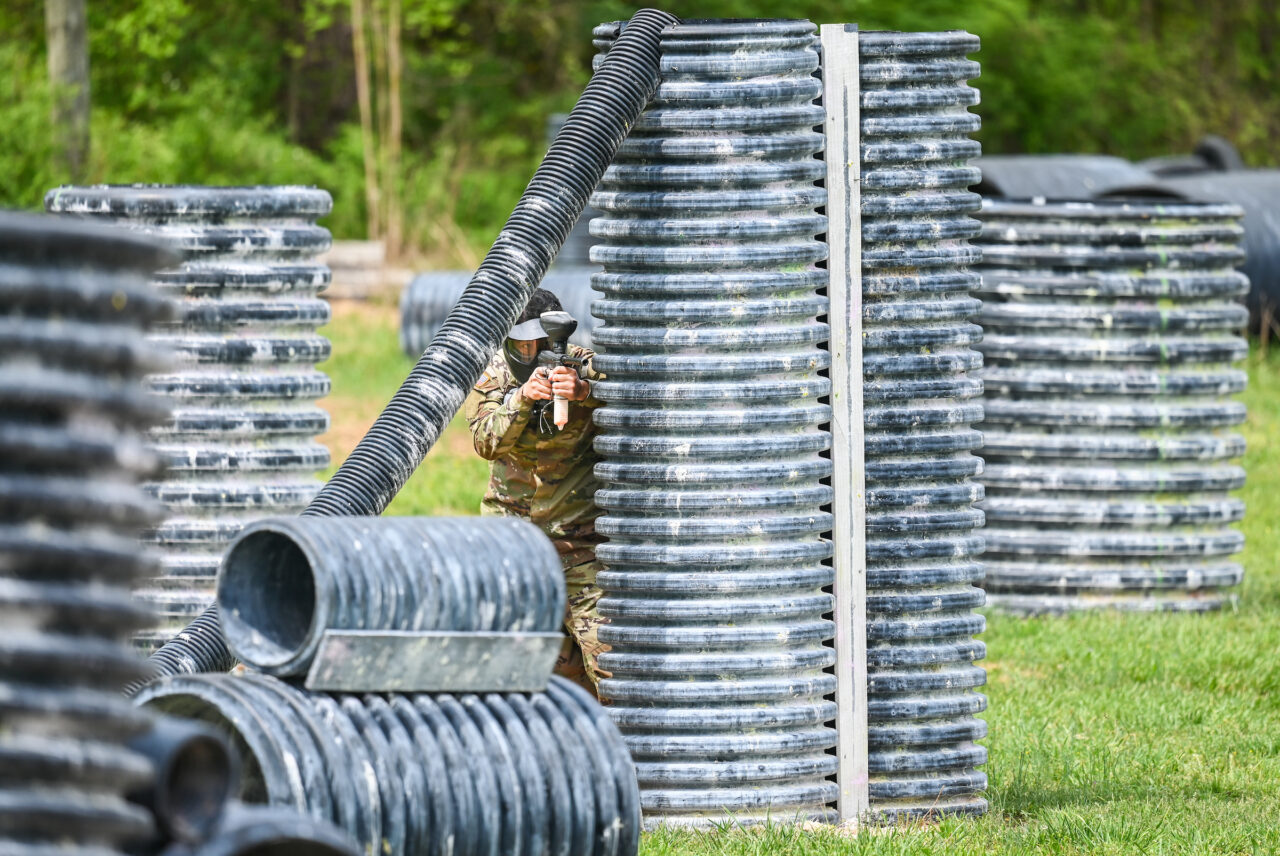 ROTC cadets participate in paint ball Thursday, Apr. 6, 2023 at Insane Paintball in Rossville, Ga.