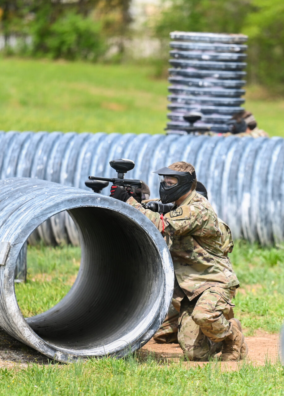ROTC cadets participate in paint ball Thursday, Apr. 6, 2023 at Insane Paintball in Rossville, Ga.