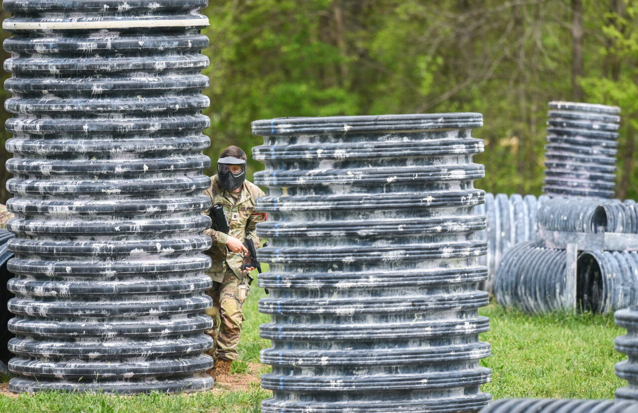 ROTC cadets participate in paint ball Thursday, Apr. 6, 2023 at Insane Paintball in Rossville, Ga.