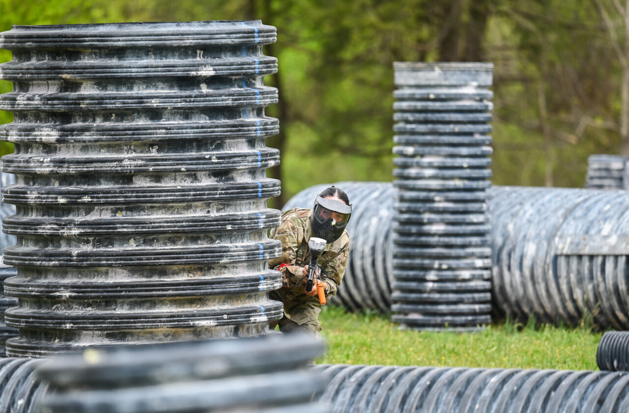 ROTC cadets participate in paint ball Thursday, Apr. 6, 2023 at Insane Paintball in Rossville, Ga.
