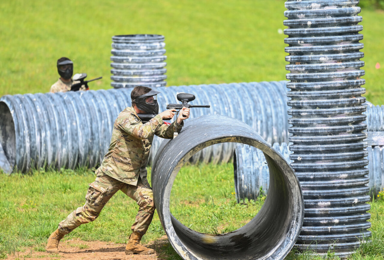 ROTC cadets participate in paint ball Thursday, Apr. 6, 2023 at Insane Paintball in Rossville, Ga.