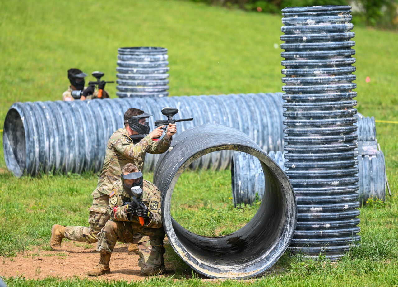 ROTC cadets participate in paint ball Thursday, Apr. 6, 2023 at Insane Paintball in Rossville, Ga.
