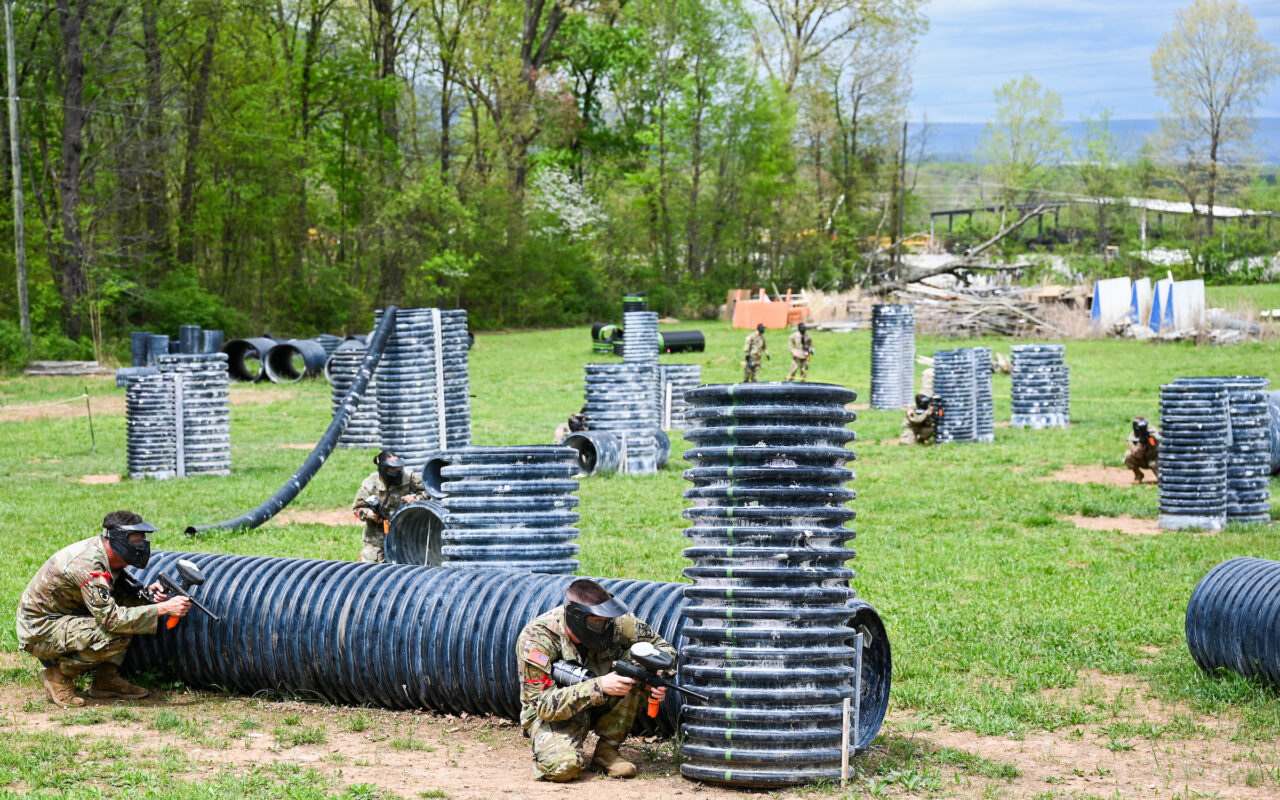 ROTC cadets participate in paint ball Thursday, Apr. 6, 2023 at Insane Paintball in Rossville, Ga.