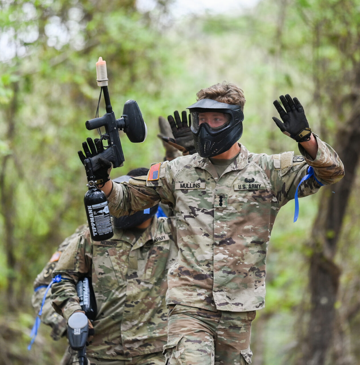 ROTC cadets participate in paint ball Thursday, Apr. 6, 2023 at Insane Paintball in Rossville, Ga.