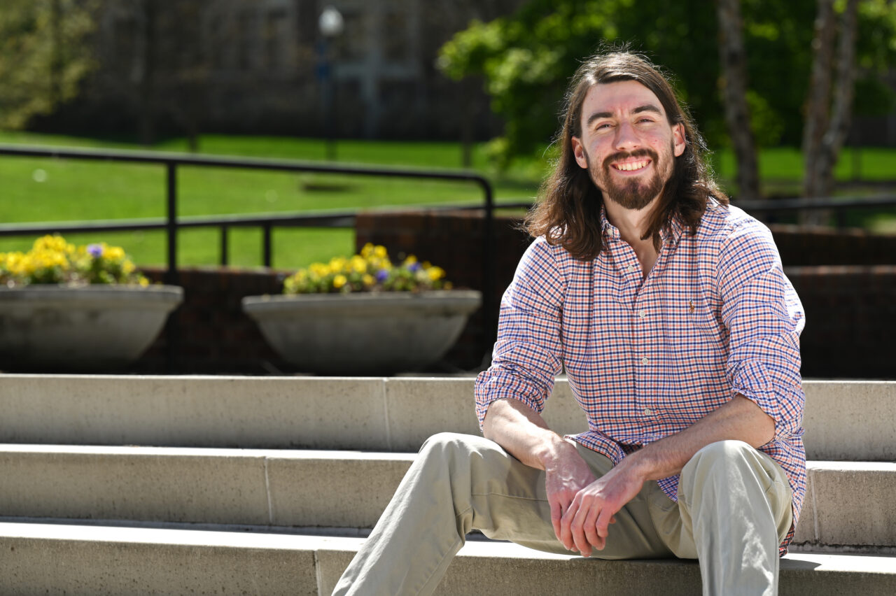 Paul Zachos started writing his horror novel in 2020 then turned it into the thesis for his master’s in creative writing. Photo by Angela Foster.