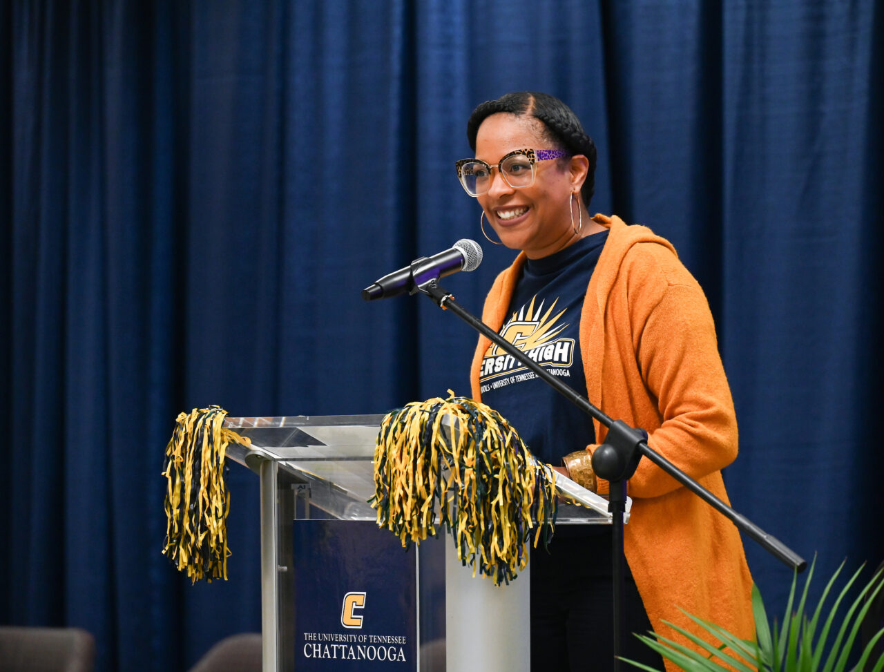 Students and their families attend the kickoff for University High on Thursday, April 27, 2023 in the Chattanooga Room.