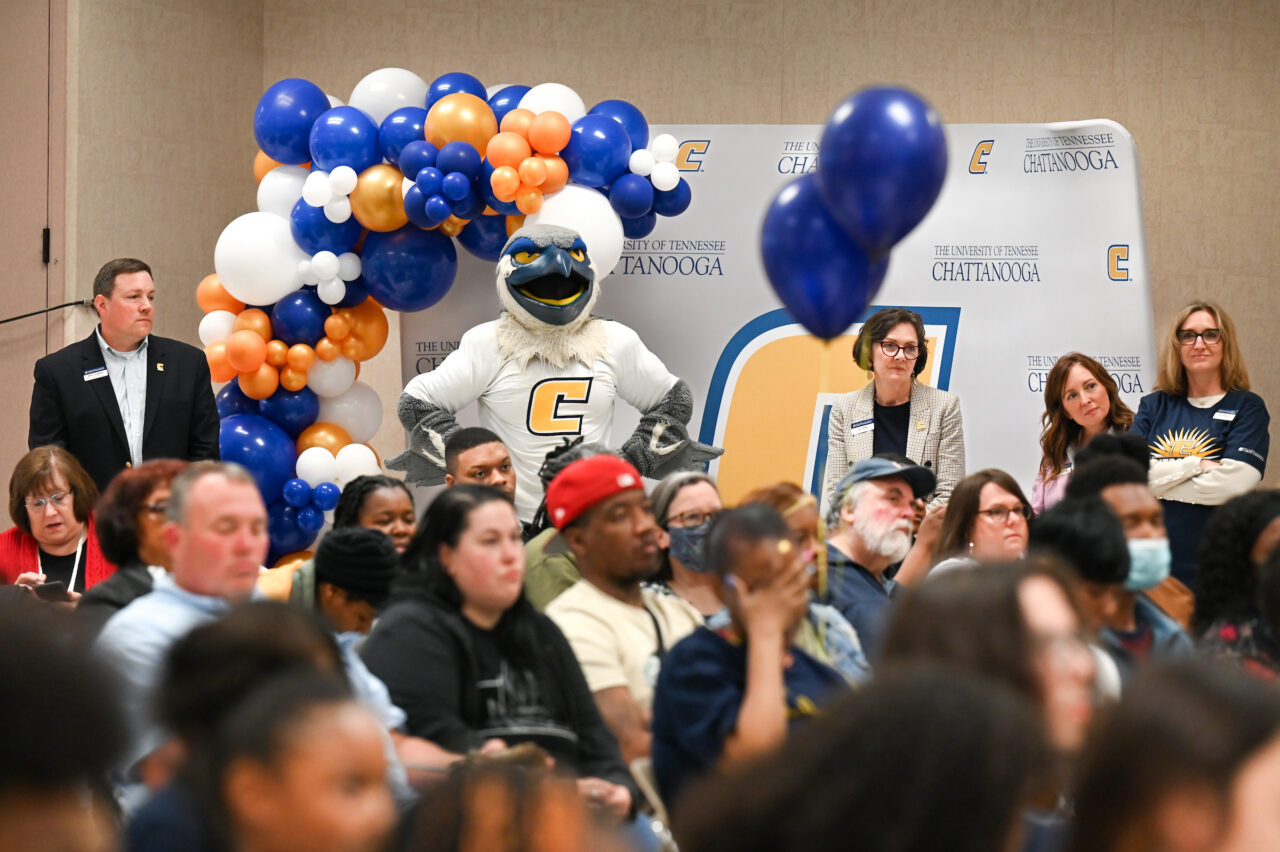 Students and their families attend the kickoff for University High on Thursday, April 27, 2023 in the Chattanooga Room.