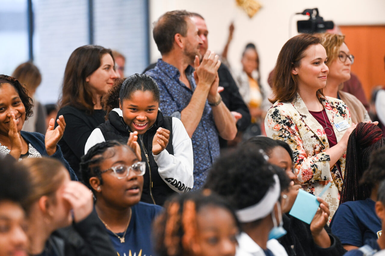 Students and their families attend the kickoff for University High on Thursday, April 27, 2023 in the Chattanooga Room.