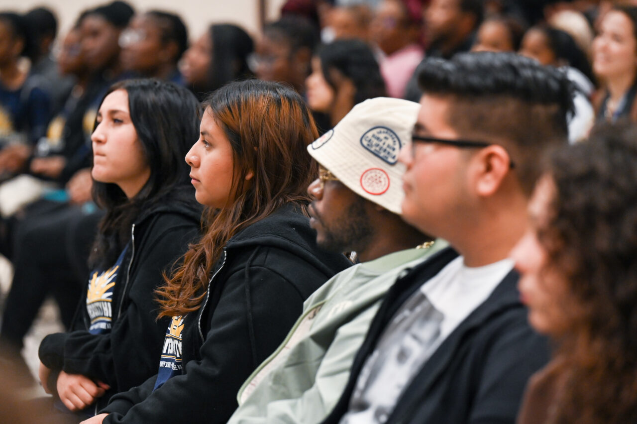 Students and their families attend the kickoff for University High on Thursday, April 27, 2023 in the Chattanooga Room.