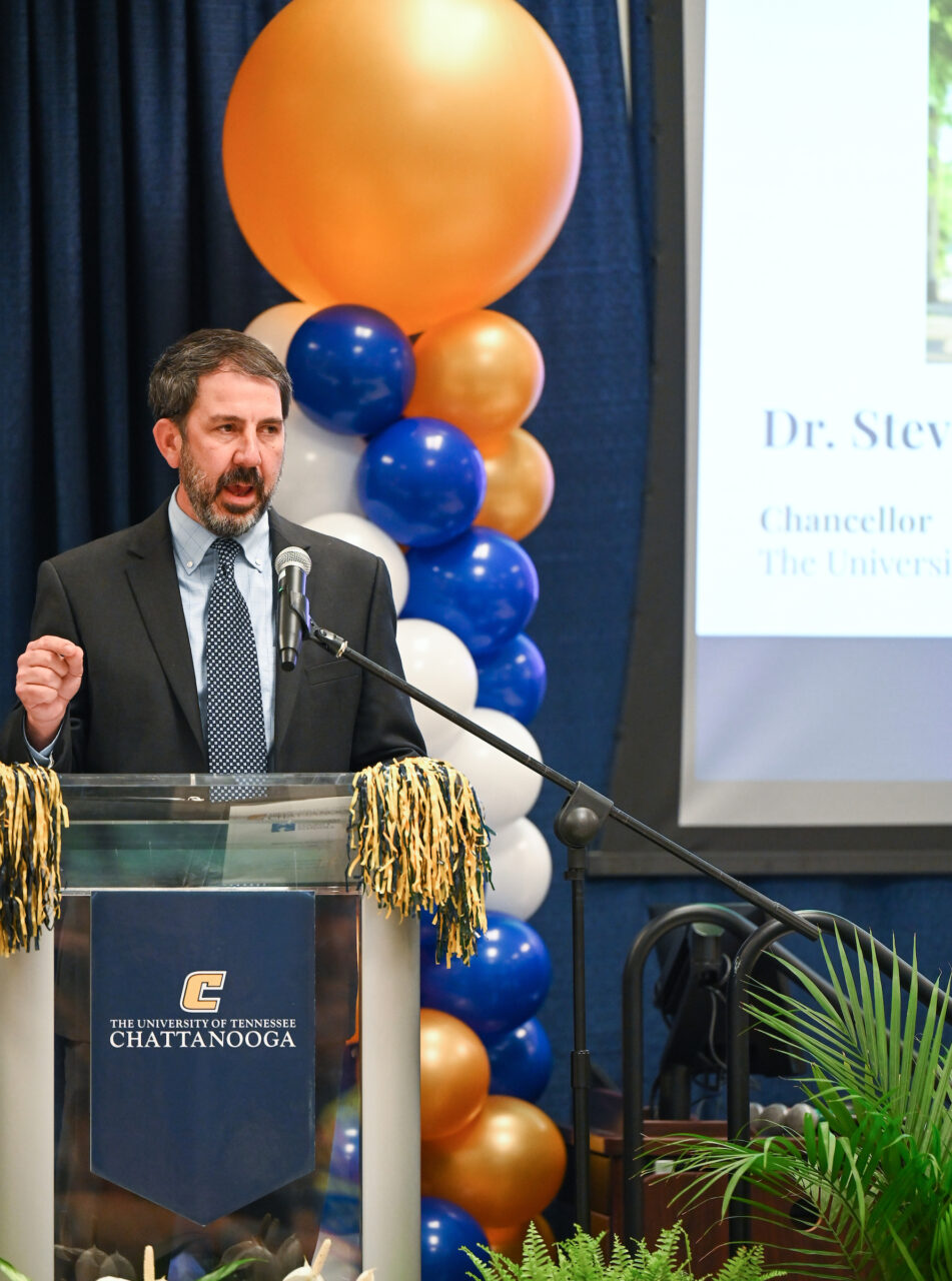 Students and their families attend the kickoff for University High on Thursday, April 27, 2023 in the Chattanooga Room.