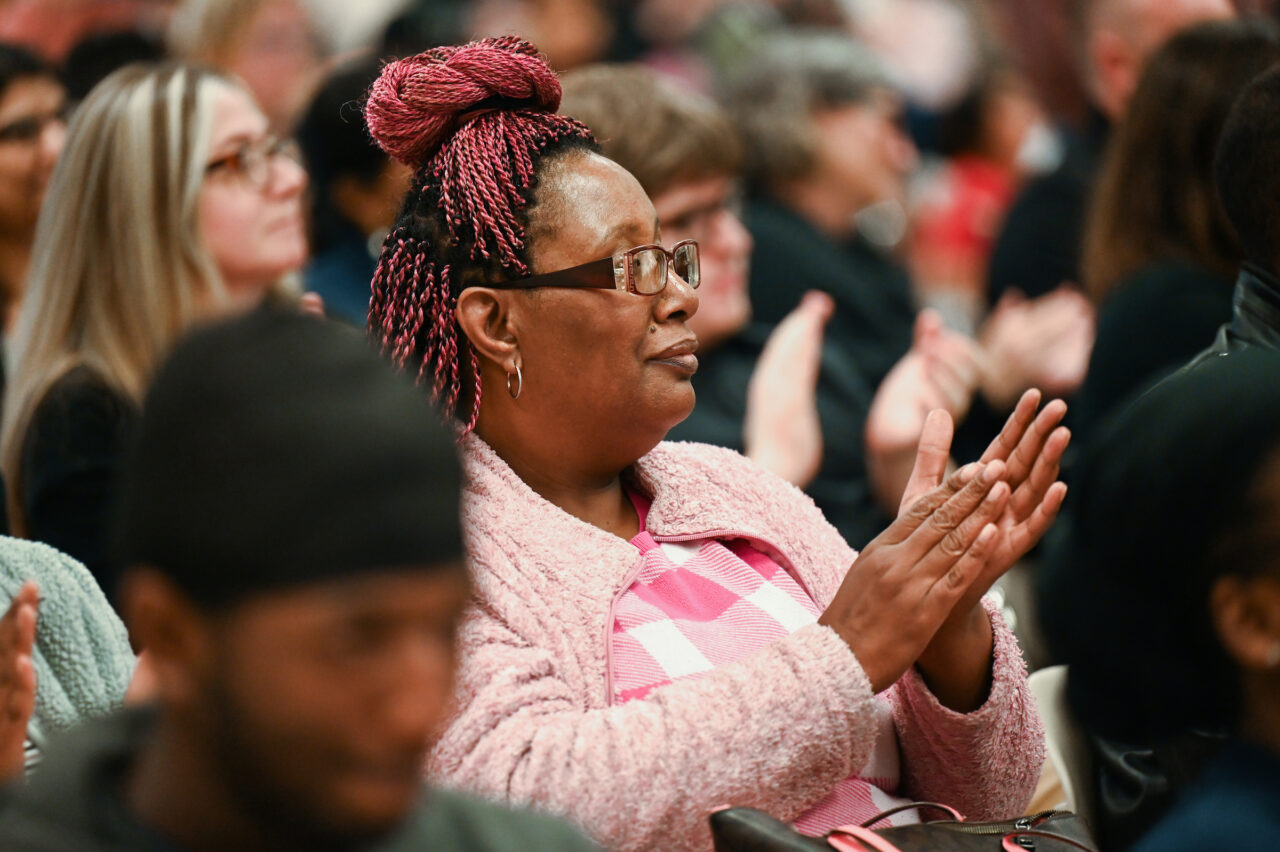 Students and their families attend the kickoff for University High on Thursday, April 27, 2023 in the Chattanooga Room.