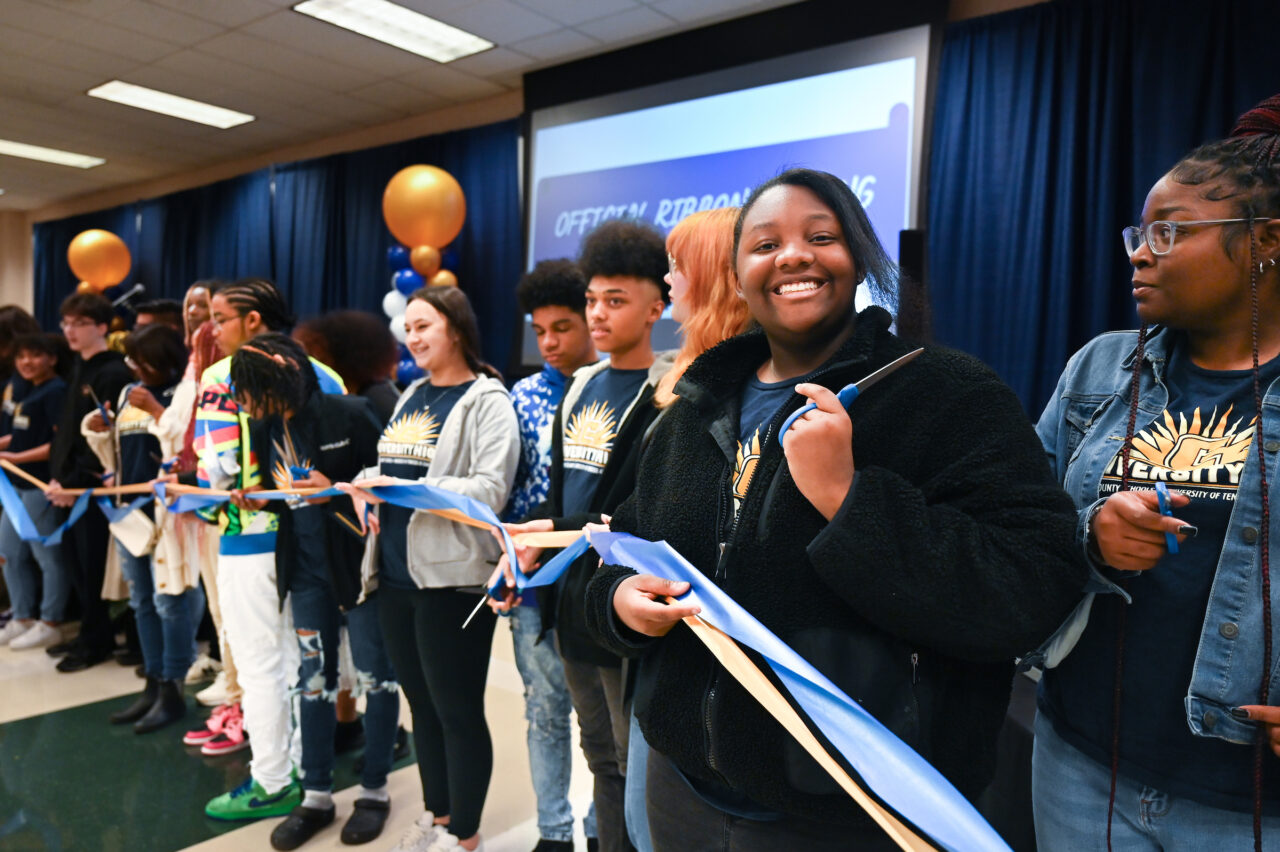 Students and their families attend the kickoff for University High on Thursday, April 27, 2023 in the Chattanooga Room.