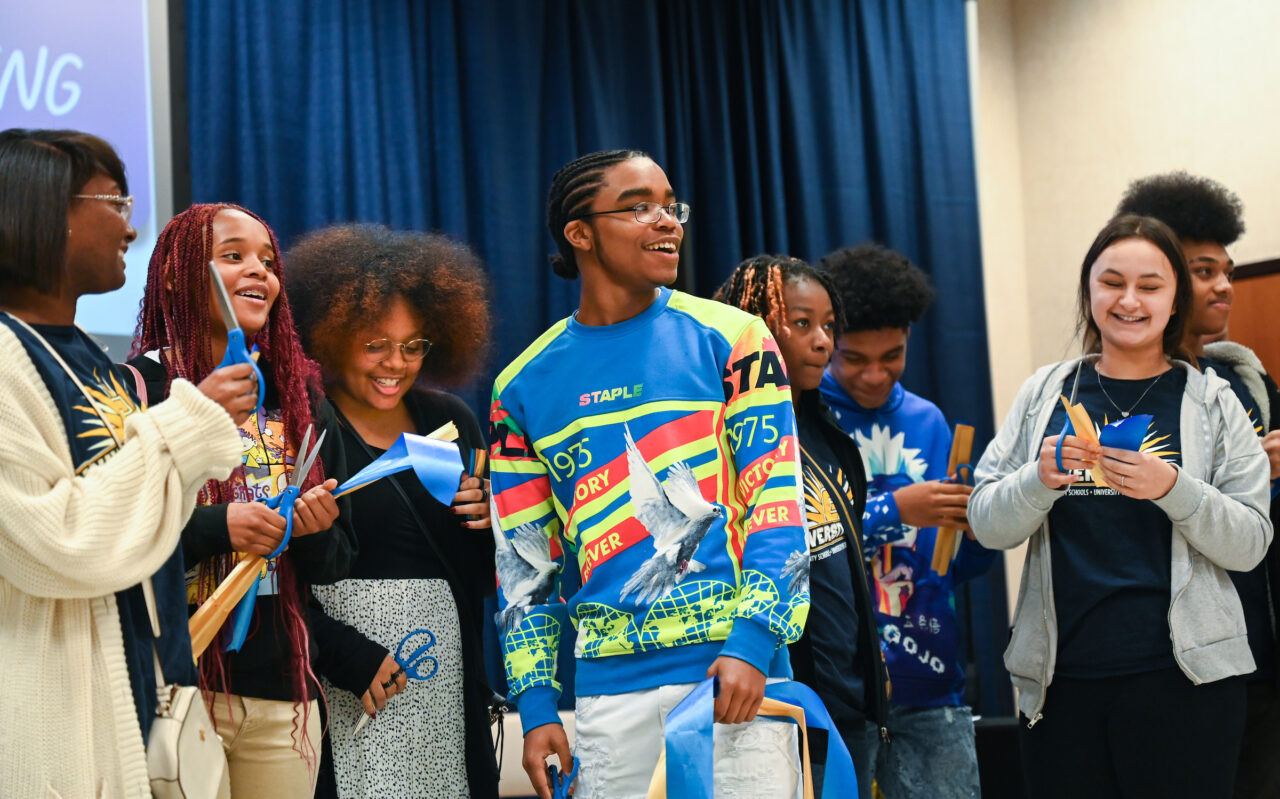 Students and their families attend the kickoff for University High on Thursday, April 27, 2023 in the Chattanooga Room.