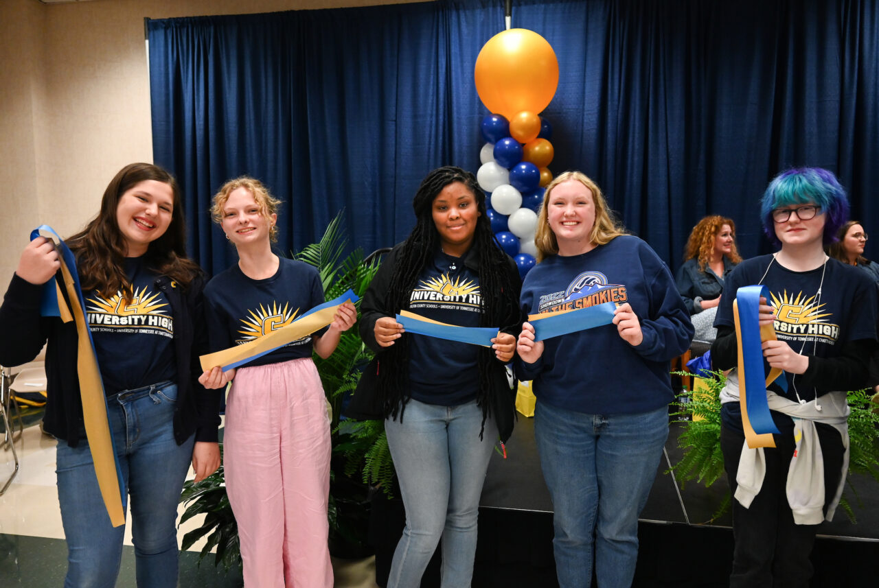 Students and their families attend the kickoff for University High on Thursday, April 27, 2023 in the Chattanooga Room.