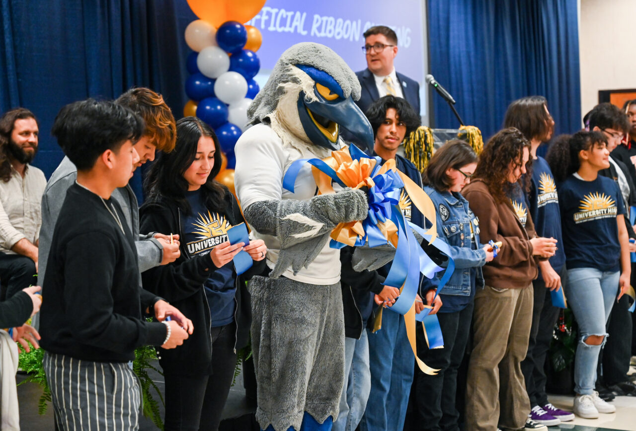 Students and their families attend the kickoff for University High on Thursday, April 27, 2023 in the Chattanooga Room.