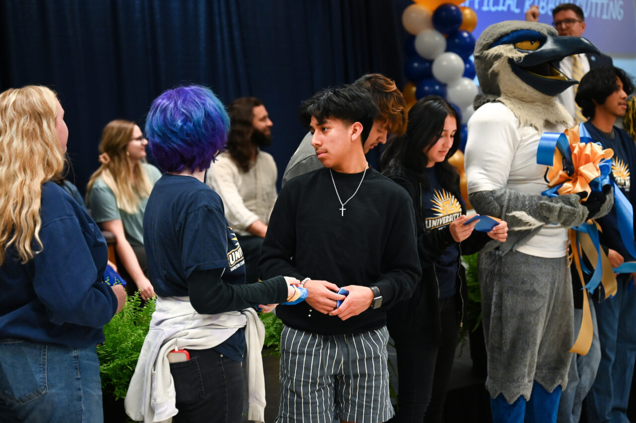 Students and their families attend the kickoff for University High on Thursday, April 27, 2023 in the Chattanooga Room.
