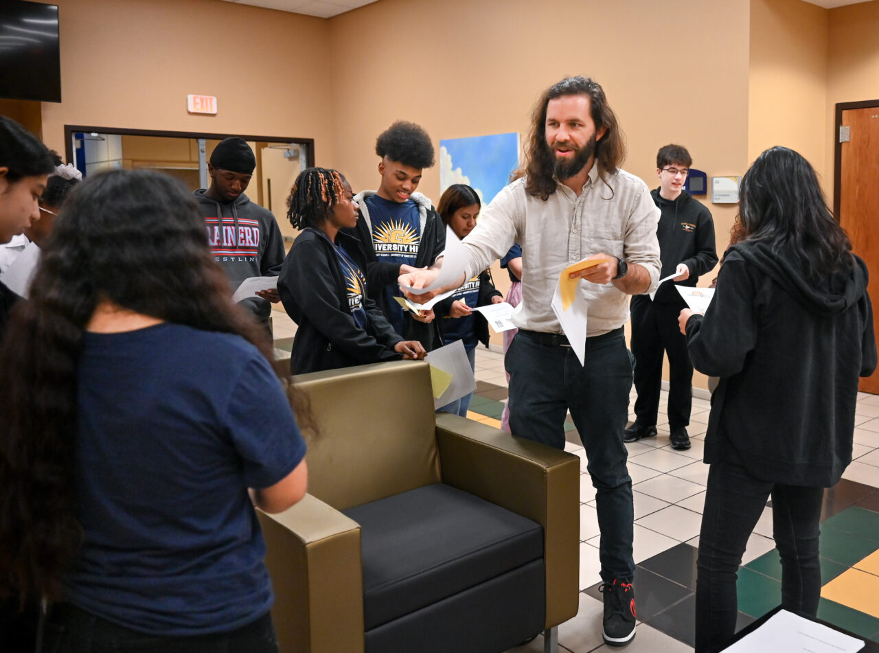 Students and their families attend the kickoff for University High on Thursday, April 27, 2023 in the Chattanooga Room.