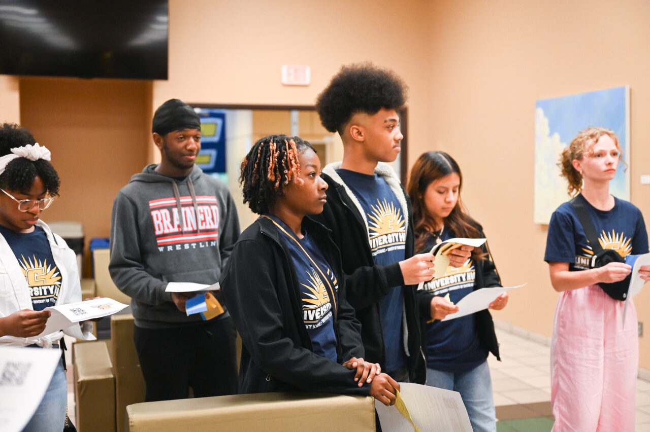 Students and their families attend the kickoff for University High on Thursday, April 27, 2023 in the Chattanooga Room.