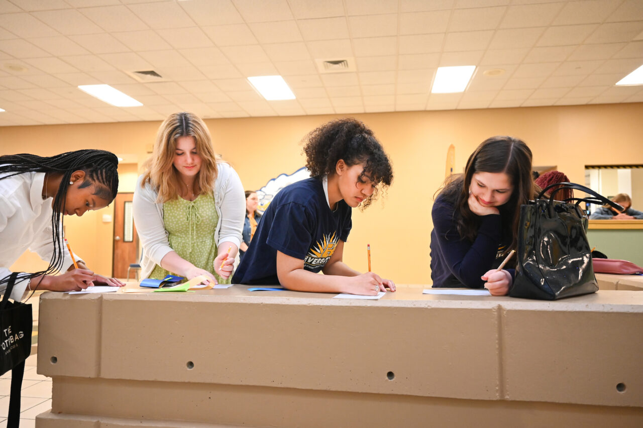 Students and their families attend the kickoff for University High on Thursday, April 27, 2023 in the Chattanooga Room.