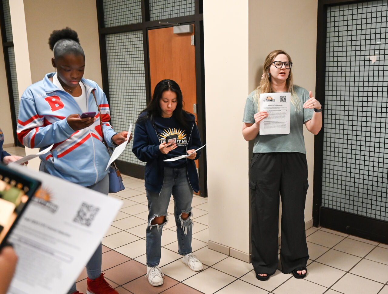 Students and their families attend the kickoff for University High on Thursday, April 27, 2023 in the Chattanooga Room.