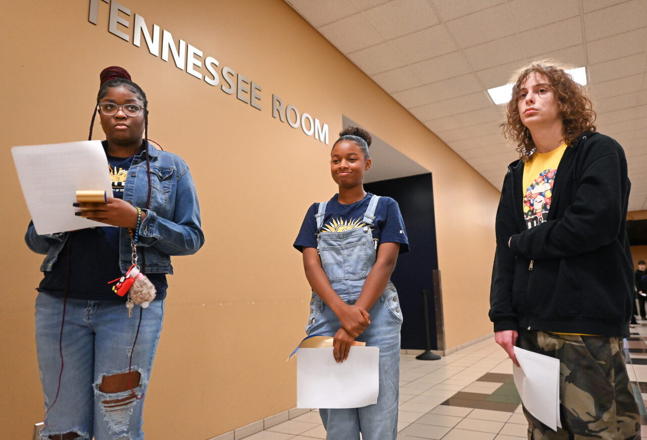 Students and their families attend the kickoff for University High on Thursday, April 27, 2023 in the Chattanooga Room.