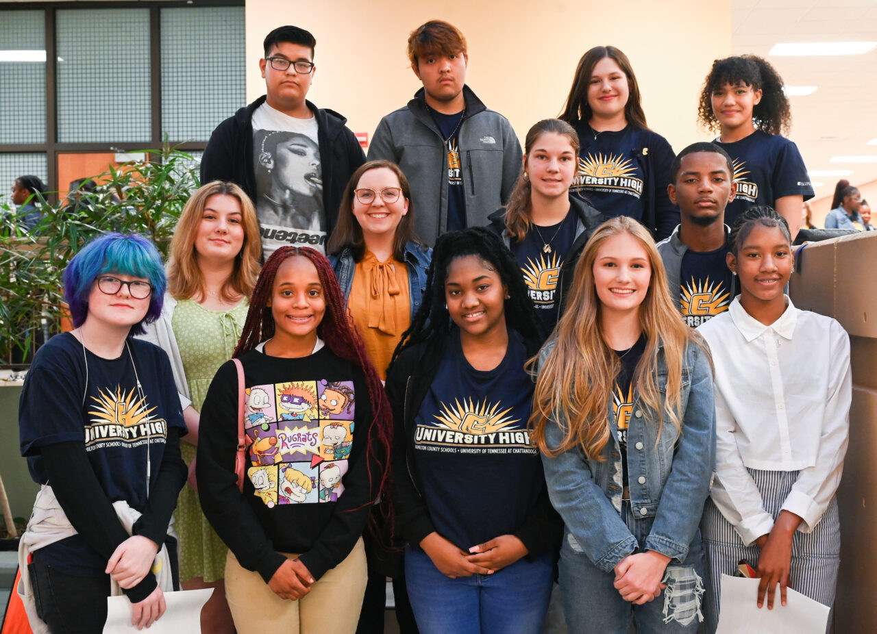 Students and their families attend the kickoff for University High on Thursday, April 27, 2023 in the Chattanooga Room.