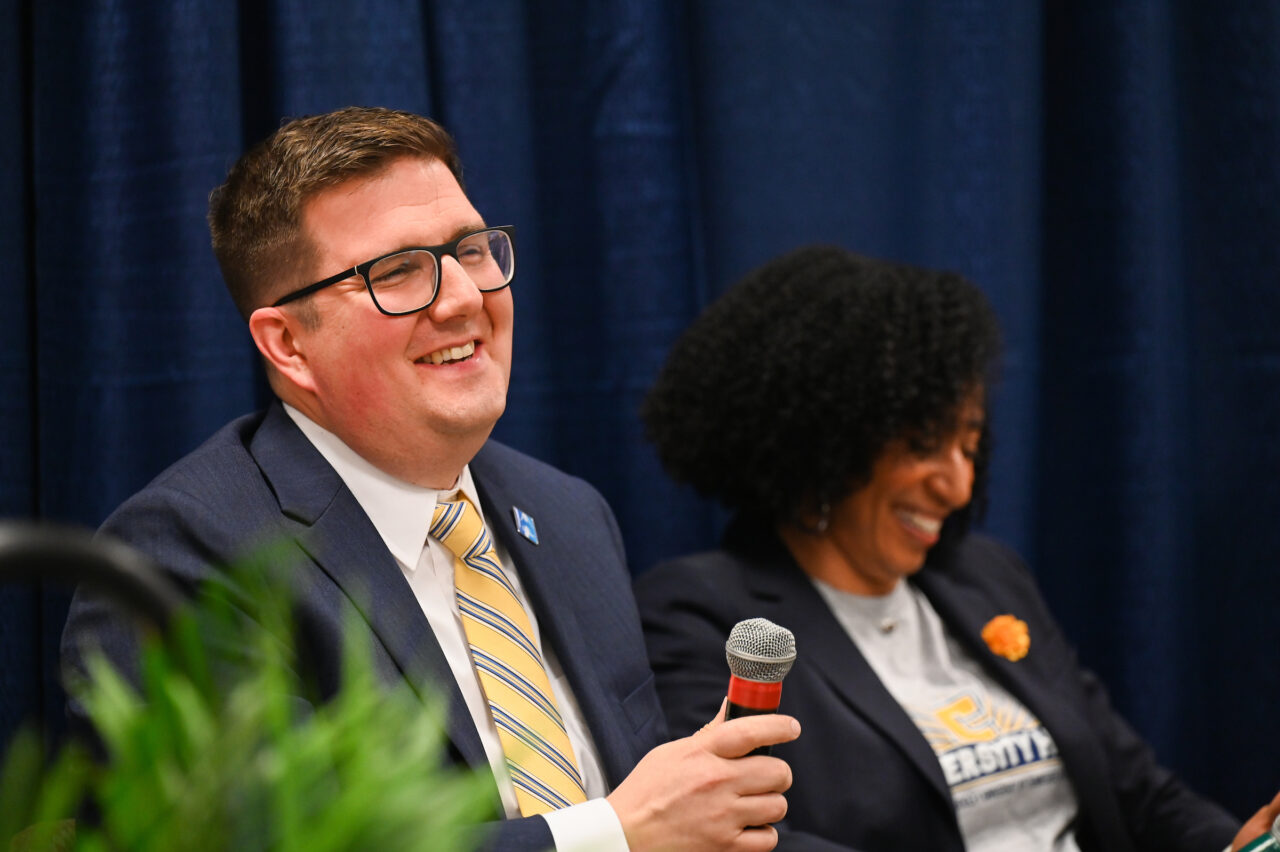 Students and their families attend the kickoff for University High on Thursday, April 27, 2023 in the Chattanooga Room.