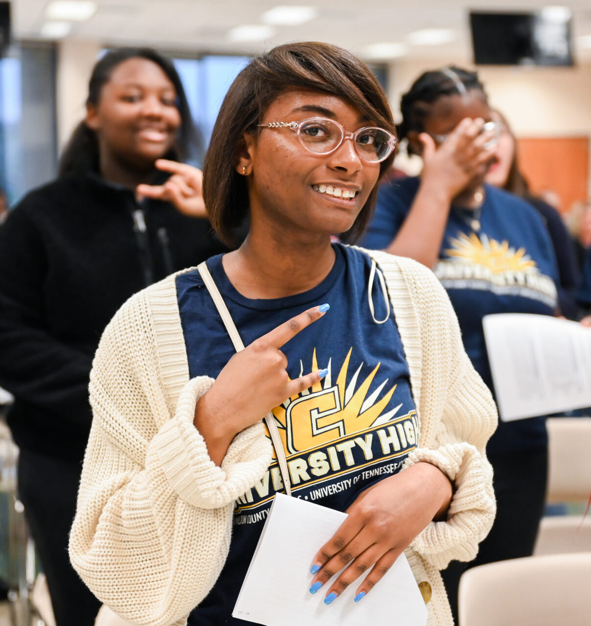 Students and their families attend the kickoff for University High on Thursday, April 27, 2023 in the Chattanooga Room.