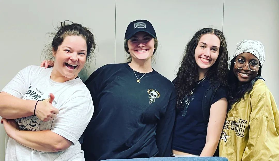 Students Laura Moses, left, Megan Couvillion, Journey Hammers and Ngady Kabia were members of Dr. Tammy Garland's Community Engagement class during the spring 2023 semester (photo courtesy: Tammy Garland).