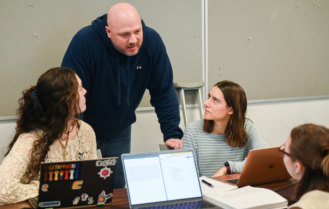 Students work in Dr. Rick Dierenfeldt’s criminology class. Photo by Angela Foster.