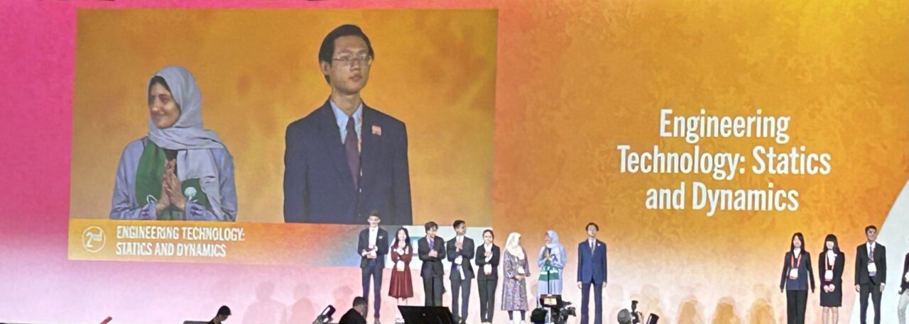 Michael Xing, a Baylor School student, was on display after receiving fourth-place award recognition at the Regeneron International Science and Engineering Fair in Dallas (photo courtesy of Rachael Davis).