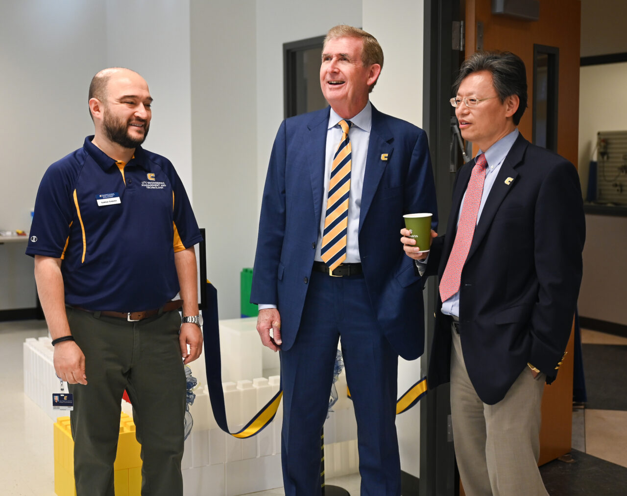 People attend the opening of the second mechatronics laboratory—the Robotics, Intelligent Systems and Control Lab, Thursday, May 4, 2023 in Engineering and Computer Science building.