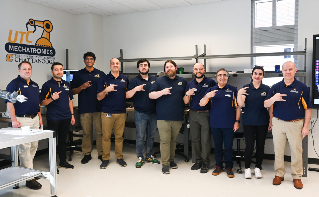 People attend the opening of the second mechatronics laboratory—the Robotics, Intelligent Systems and Control Lab, Thursday, May 4, 2023 in Engineering and Computer Science building.