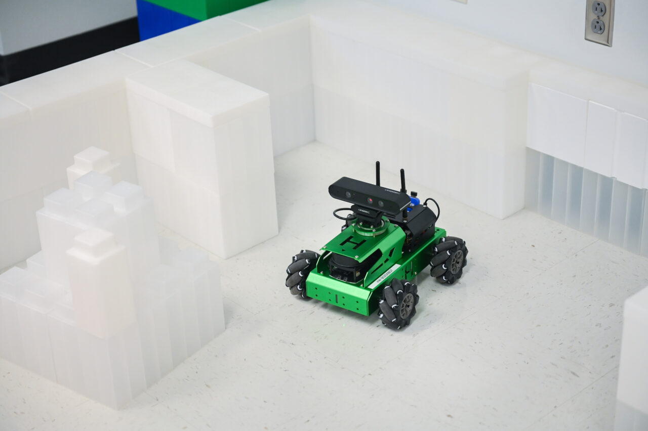 People attend the opening of the second mechatronics laboratory—the Robotics, Intelligent Systems and Control Lab, Thursday, May 4, 2023 in Engineering and Computer Science building.