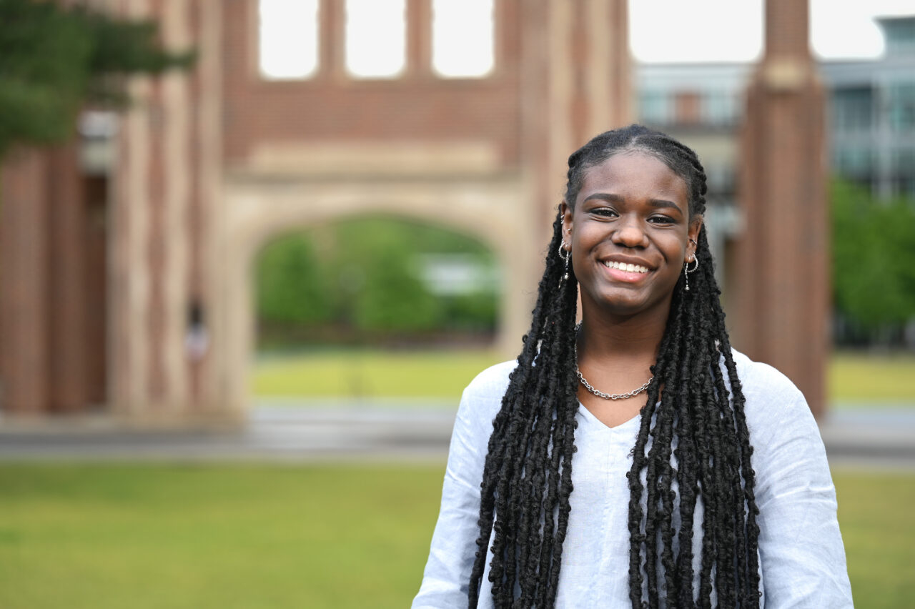 August 2022 graduate Sara Marc will soon be heading to France as a TAPIF recipient. Photo by Angela Foster.