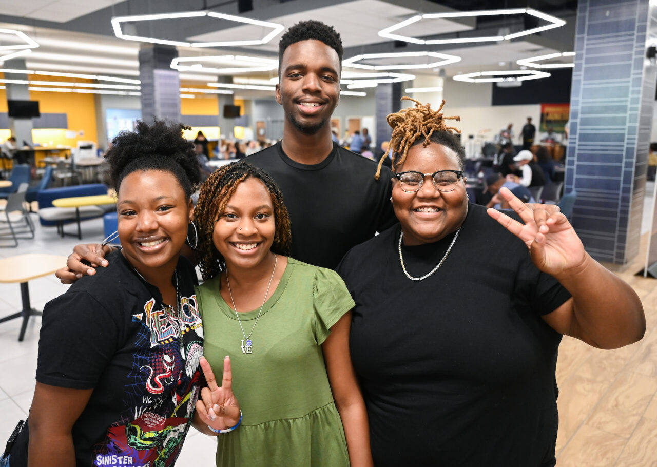 People attend a Junteenth celebration, Friday, June 16, 2023 in Lupton Hall.