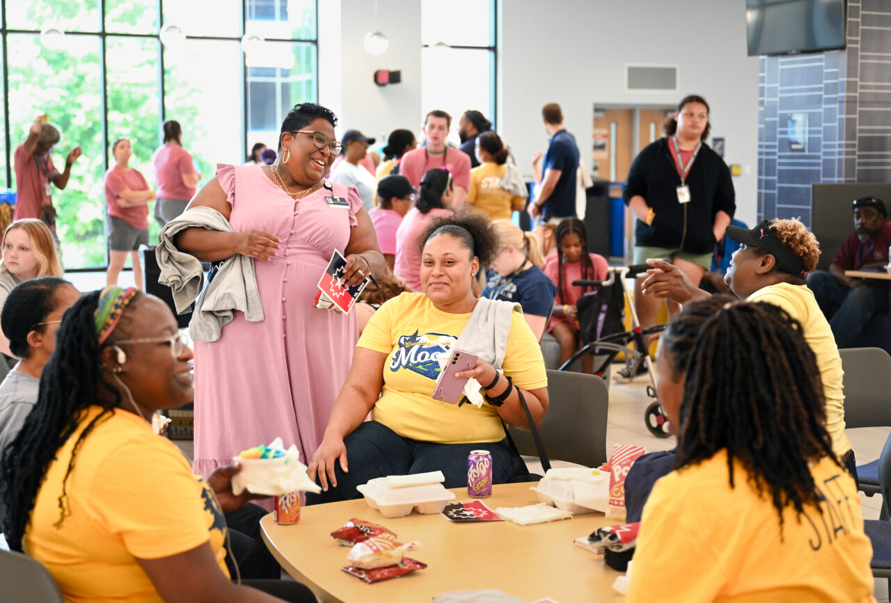 People attend a Junteenth celebration, Friday, June 16, 2023 in Lupton Hall.