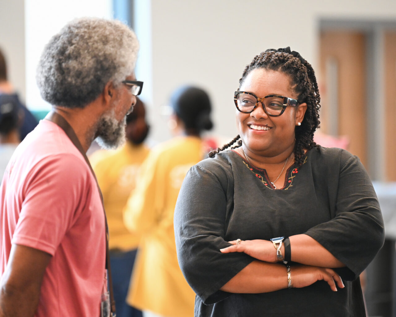 People attend a Junteenth celebration, Friday, June 16, 2023 in Lupton Hall.