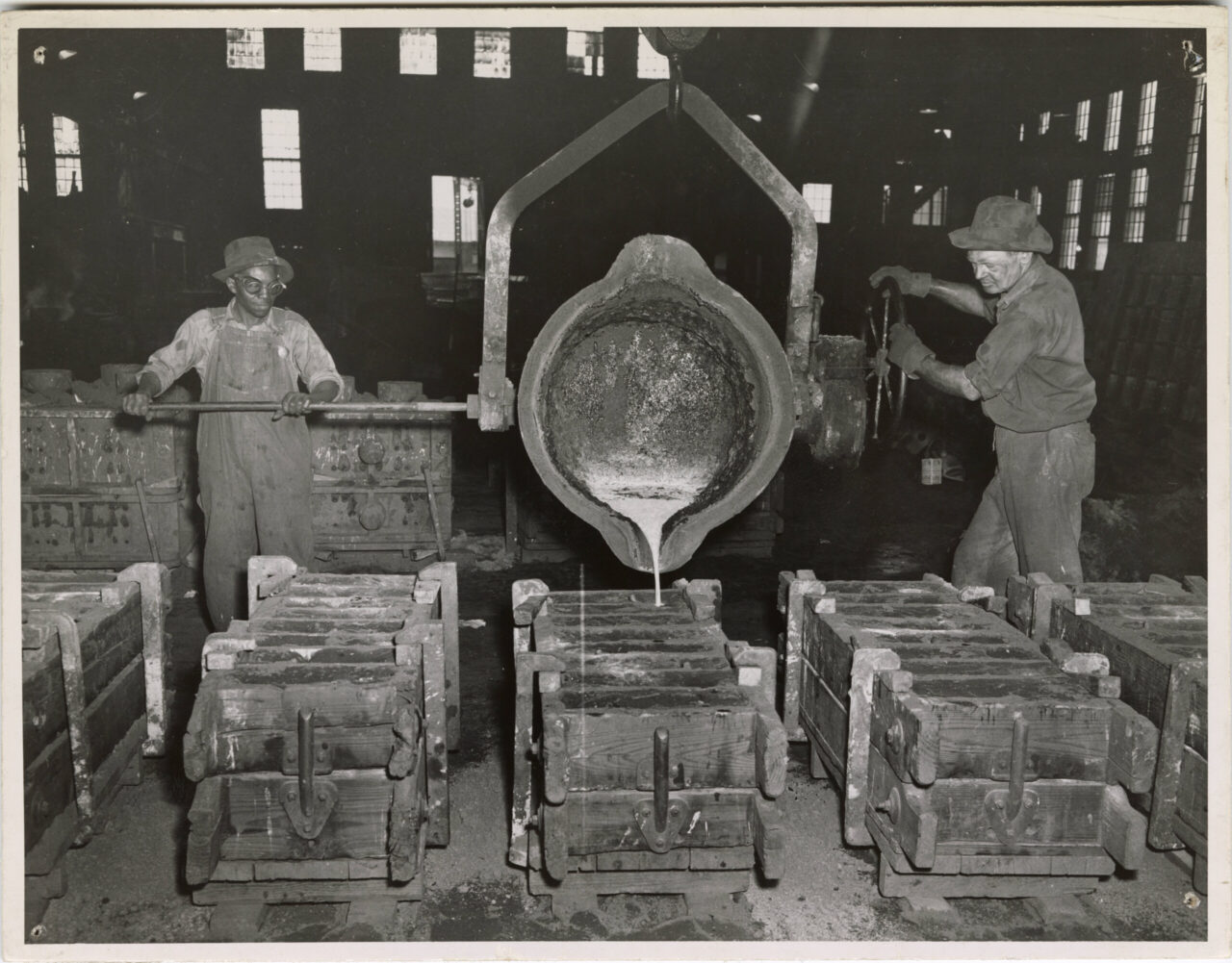Foundry employees eye-level view, circa 1950. Courtesy of the Chattanooga Public Library and University of Tennessee at Chattanooga Special Collections.