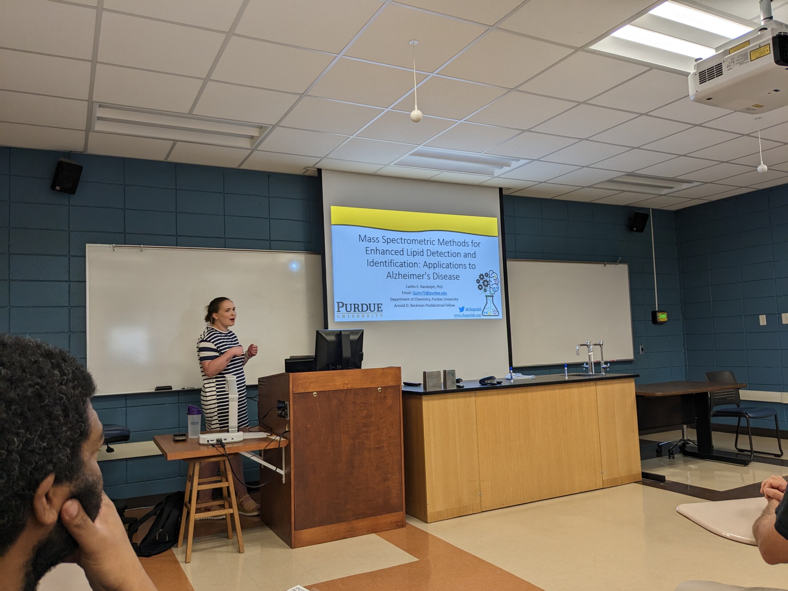 In May 2023, Dr. Caitlin Randolph gave the keynote presentation for the UTC Department of Chemistry and Physics’ 37th annual summer Undergraduate Research Program. Photo courtesy of Dr. Keenan Dungey.