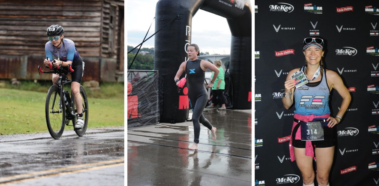 Katherine Goforth Elverd, director of the music therapy degree program at UTC, completed the 2022 Ironman Chattanooga triathlon. Photos courtesy of Katherine Goforth Elverd.