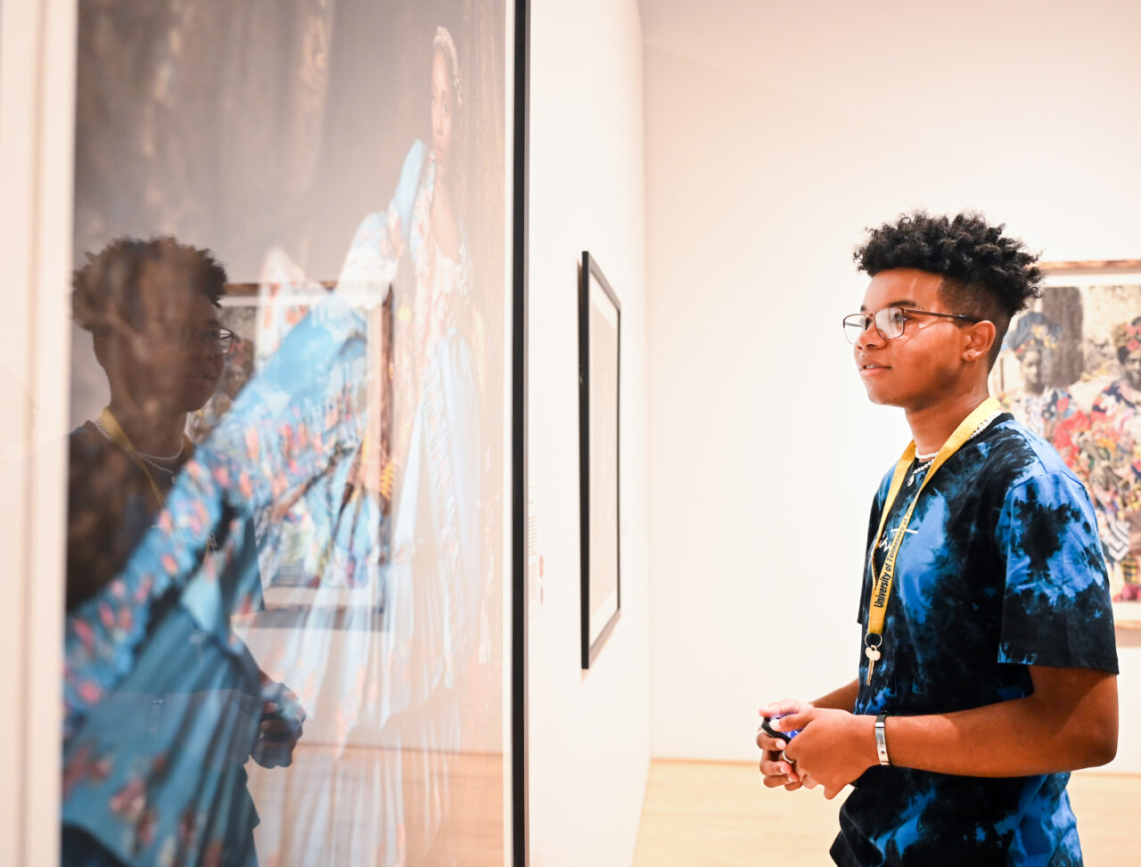 Incoming freshman J'Tory Matthews, a member of the second MOC Academy cohort, visited the Hunter Museum of American Art as part of his July introduction to the UTC campus. Photo by Angela Foster.
