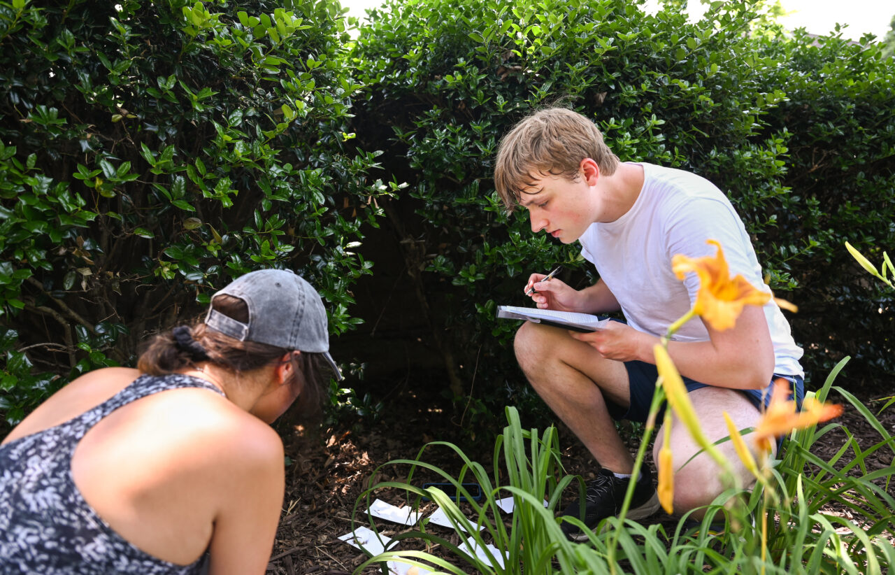Colorado College student Kylie Orf, left, and Cade Hansen—who will be transferring to UTC this fall to study biology—participated in the REU program in Chattanooga this summer. Photo by Angela Foster.