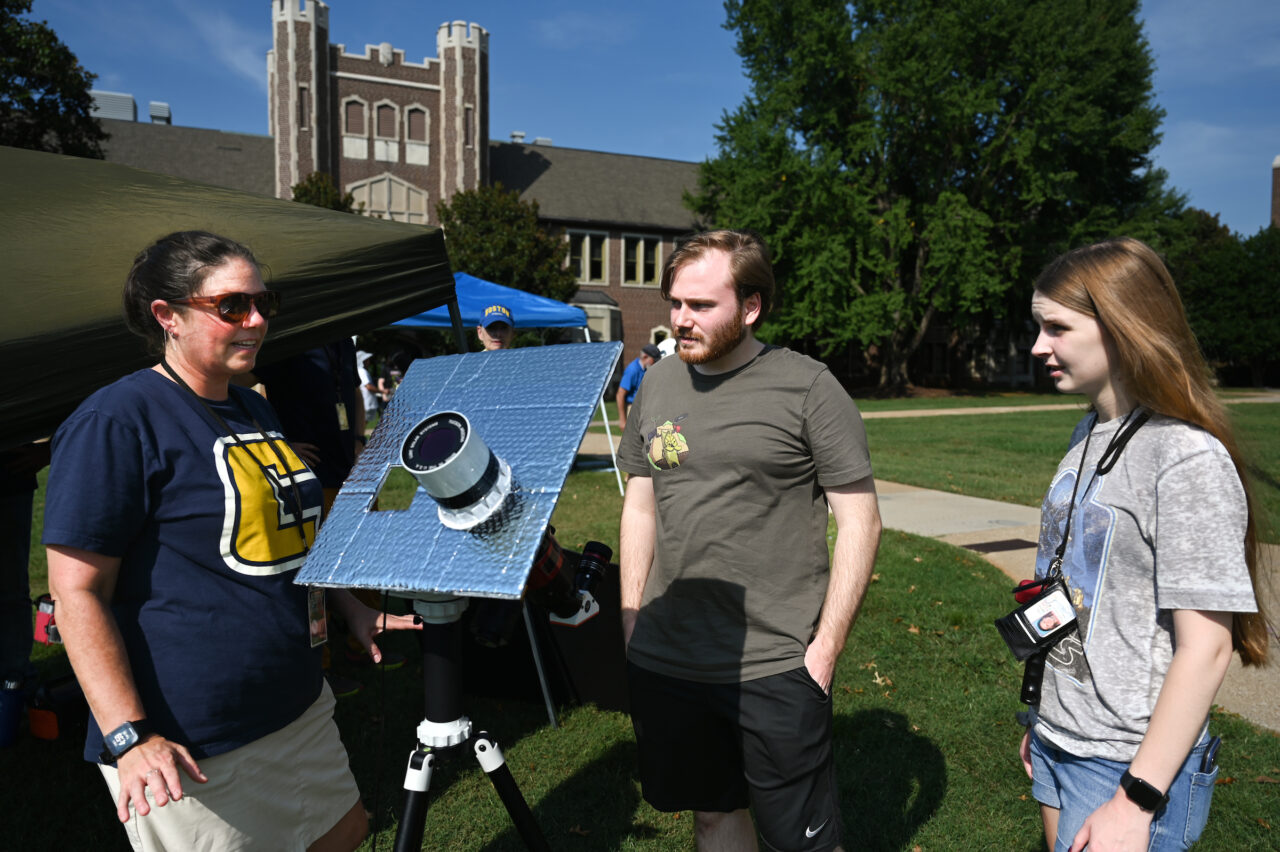 Solar Telescopy, Tuesday, Aug. 22, 2023 in the Hooper Race courtyard.