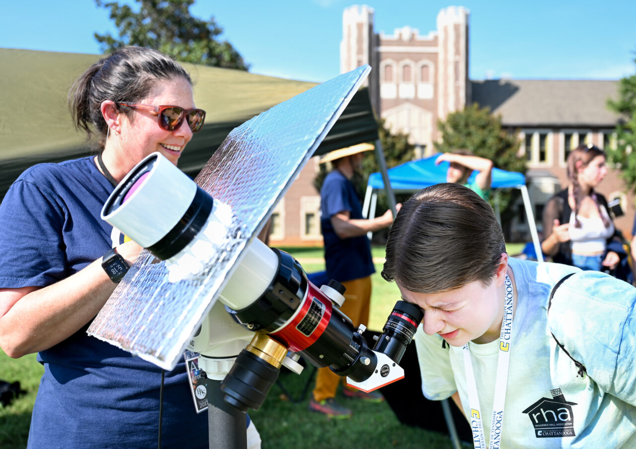 Solar Telescopy, Tuesday, Aug. 22, 2023 in the Hooper Race courtyard.